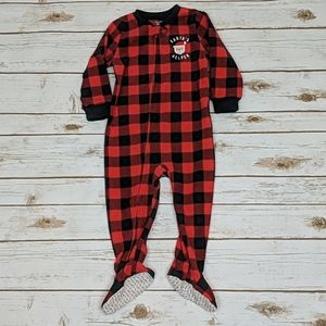 Carter's Santa's Helper Buffalo Plaid Footies 24M